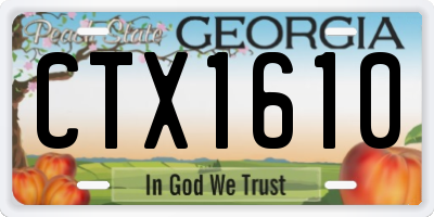 GA license plate CTX1610