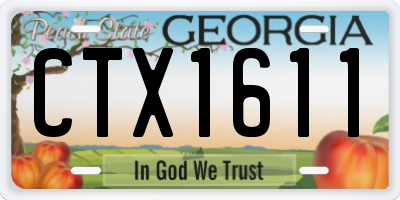 GA license plate CTX1611