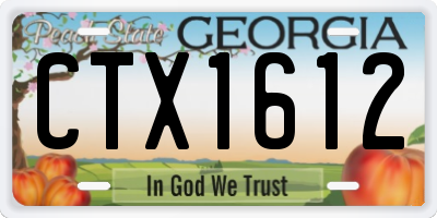GA license plate CTX1612