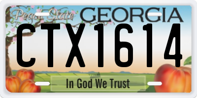 GA license plate CTX1614