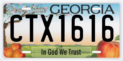 GA license plate CTX1616