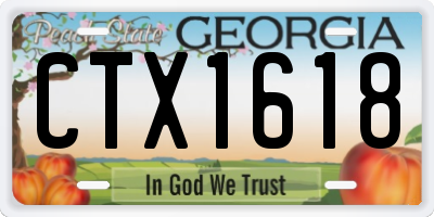 GA license plate CTX1618