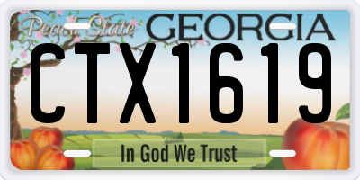 GA license plate CTX1619