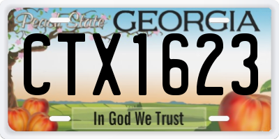 GA license plate CTX1623