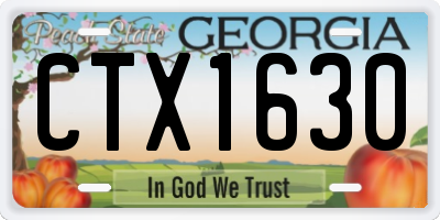 GA license plate CTX1630