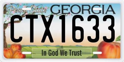 GA license plate CTX1633