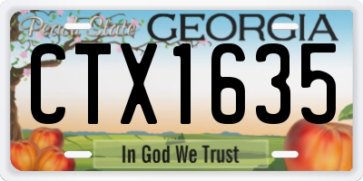 GA license plate CTX1635