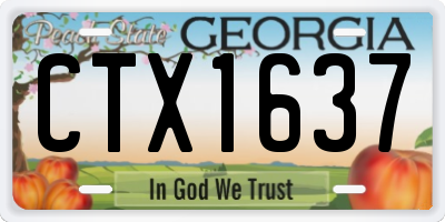 GA license plate CTX1637