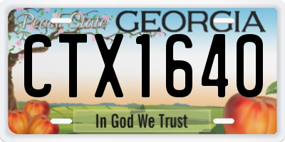 GA license plate CTX1640