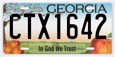 GA license plate CTX1642