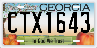 GA license plate CTX1643
