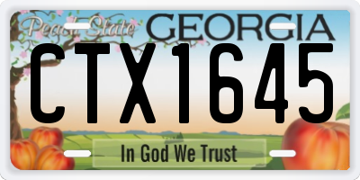 GA license plate CTX1645
