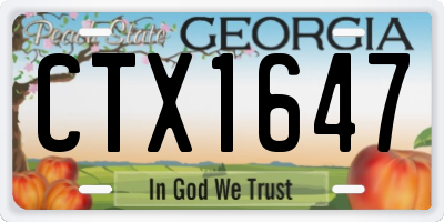 GA license plate CTX1647