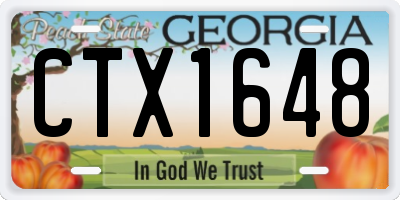 GA license plate CTX1648