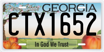 GA license plate CTX1652