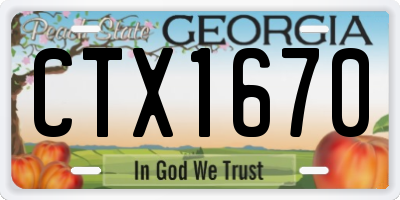 GA license plate CTX1670