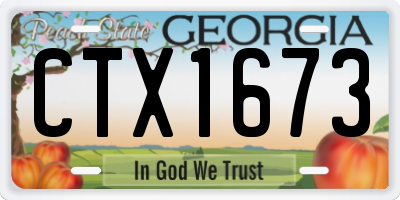 GA license plate CTX1673