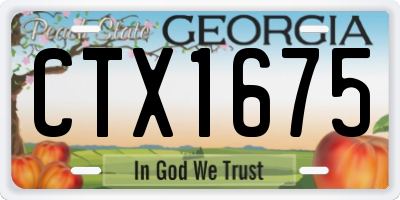 GA license plate CTX1675
