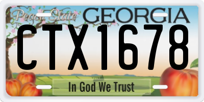 GA license plate CTX1678
