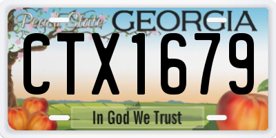 GA license plate CTX1679
