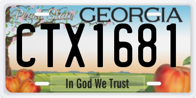 GA license plate CTX1681