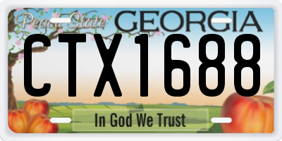 GA license plate CTX1688