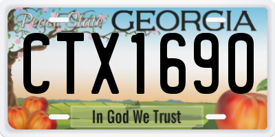 GA license plate CTX1690