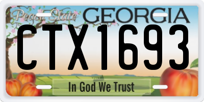 GA license plate CTX1693
