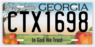 GA license plate CTX1698