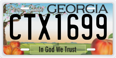 GA license plate CTX1699