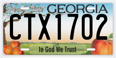 GA license plate CTX1702