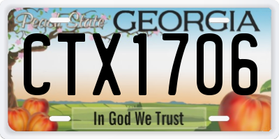 GA license plate CTX1706
