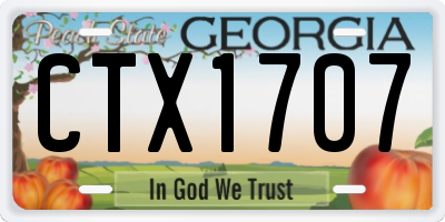 GA license plate CTX1707