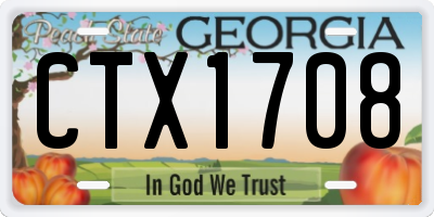 GA license plate CTX1708