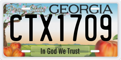 GA license plate CTX1709