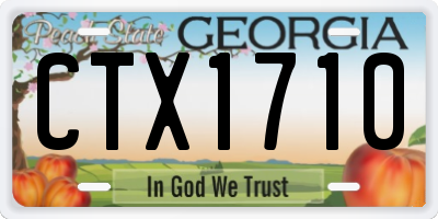 GA license plate CTX1710