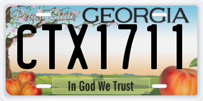 GA license plate CTX1711