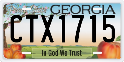GA license plate CTX1715