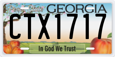 GA license plate CTX1717