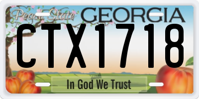 GA license plate CTX1718