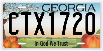 GA license plate CTX1720
