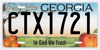 GA license plate CTX1721