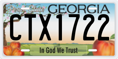GA license plate CTX1722