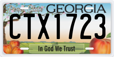GA license plate CTX1723