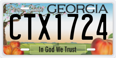 GA license plate CTX1724