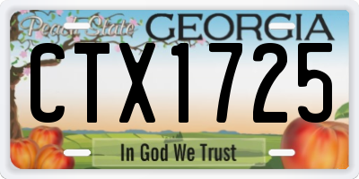 GA license plate CTX1725