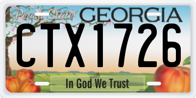 GA license plate CTX1726
