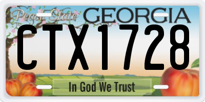 GA license plate CTX1728