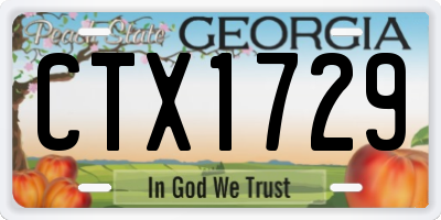 GA license plate CTX1729