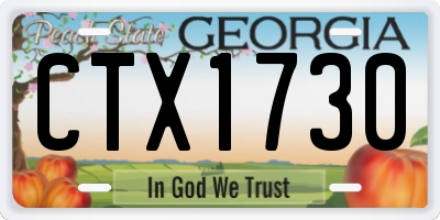 GA license plate CTX1730
